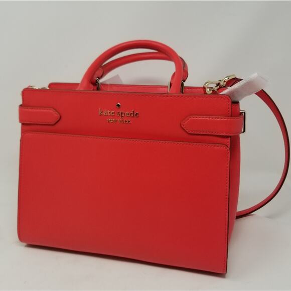 Kate Spade NEW Red Medium Satchel Handbag Zipper Closer Comfortable Women's Bag - Picture 2 of 14